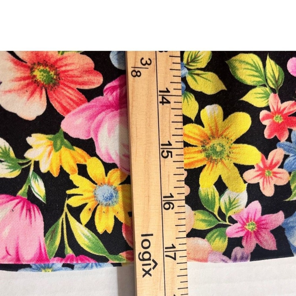 Briggs Petite Floral 90s VINTAGE Candy Colored Skort 14P Wrap Skirt Boho Garden - Picture 8 of 9